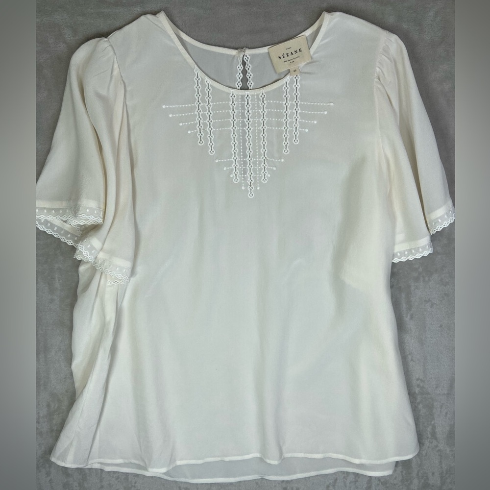 Sezane Cream Blouse